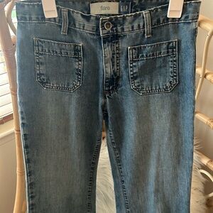 GAP Blue Denim Flare Jeans with Classic Stitching